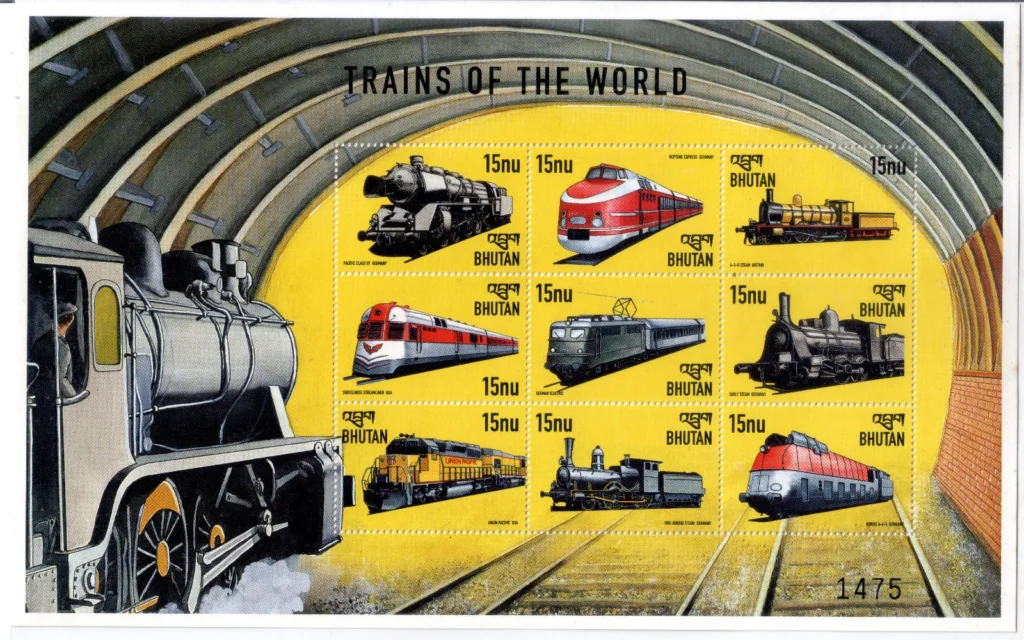 Miniature Sheets stamps bhutan Trains Article Miniature Sheets stamps bhutan Trains