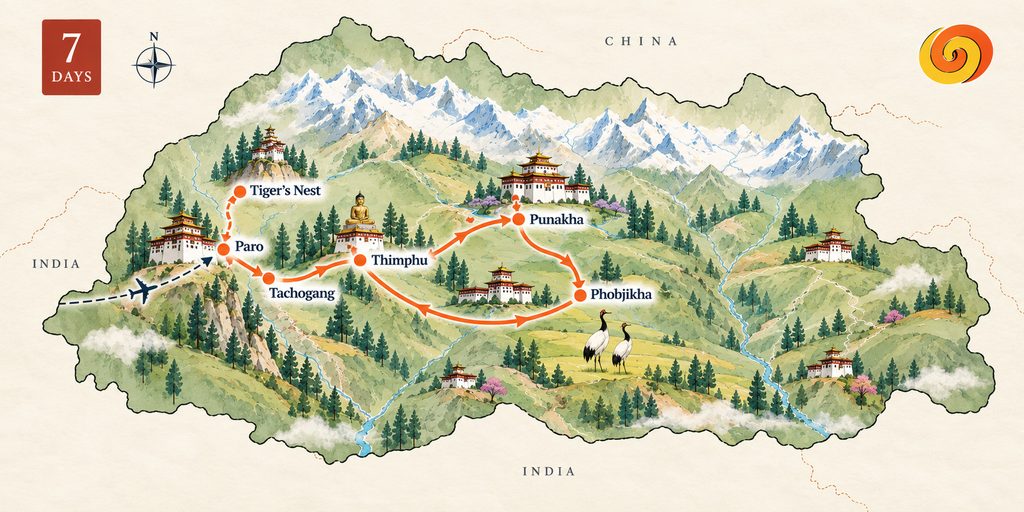 7 days itinerary Bhutan Post 7 days itinerary Bhutan