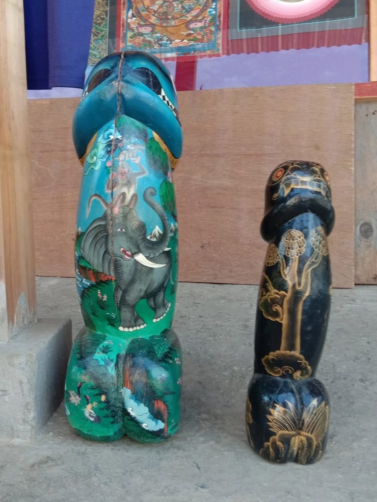 phallic objects bhutan Carved wooden penis symbol associated with Bhutanese folklore