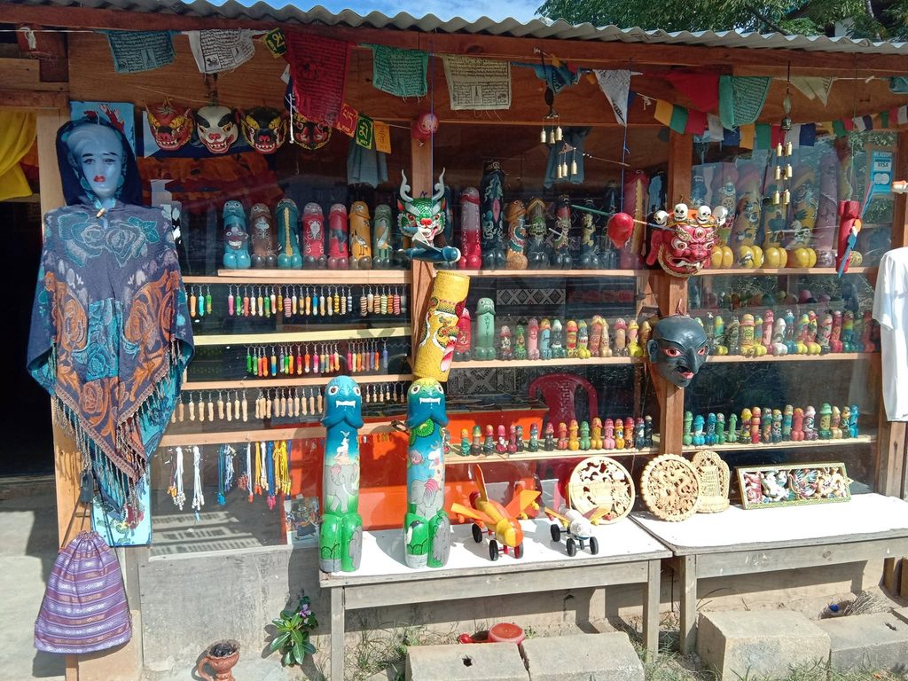 phallic souvenirs bhutan 1024x768 1 Carved and painted penis symbols displayed in a Bhutanese souvenir shop